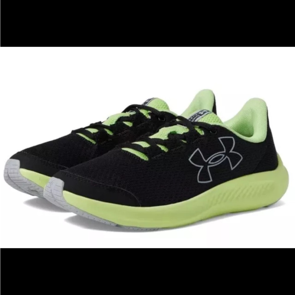 Under Armour UA Charged Pursuit 3 Running Shoes, Black/Lime, Size 7